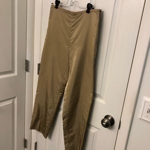 Y2K Ann Taylor Gold Silk Pants Size 6